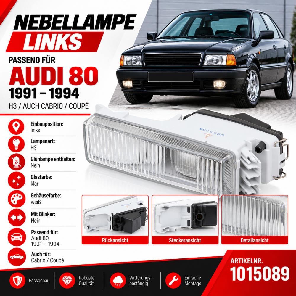 Projecteur antibrouillard gauche — Audi 80 Berline/Avant (B4) (1991-1996) — vue 5