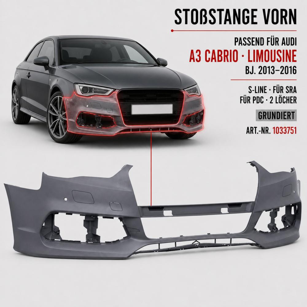Pare-chocs avant — Audi A3 Berline/Cabrio (Typ8V) (2013-2016) — vue 2
