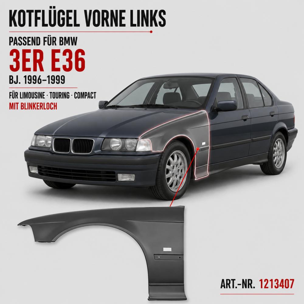Aile avant gauche — BMW Série 3 Berline/Tour/Comp (E36) (1990-1999) — vue 2