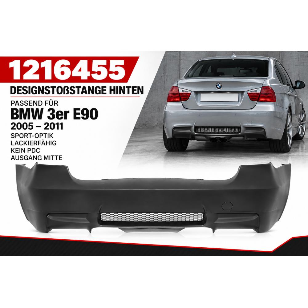 Pare-chocs arrière — BMW Série 3 (E90/91) Berline/Touring/Coupé (2005-2008) — vue 2
