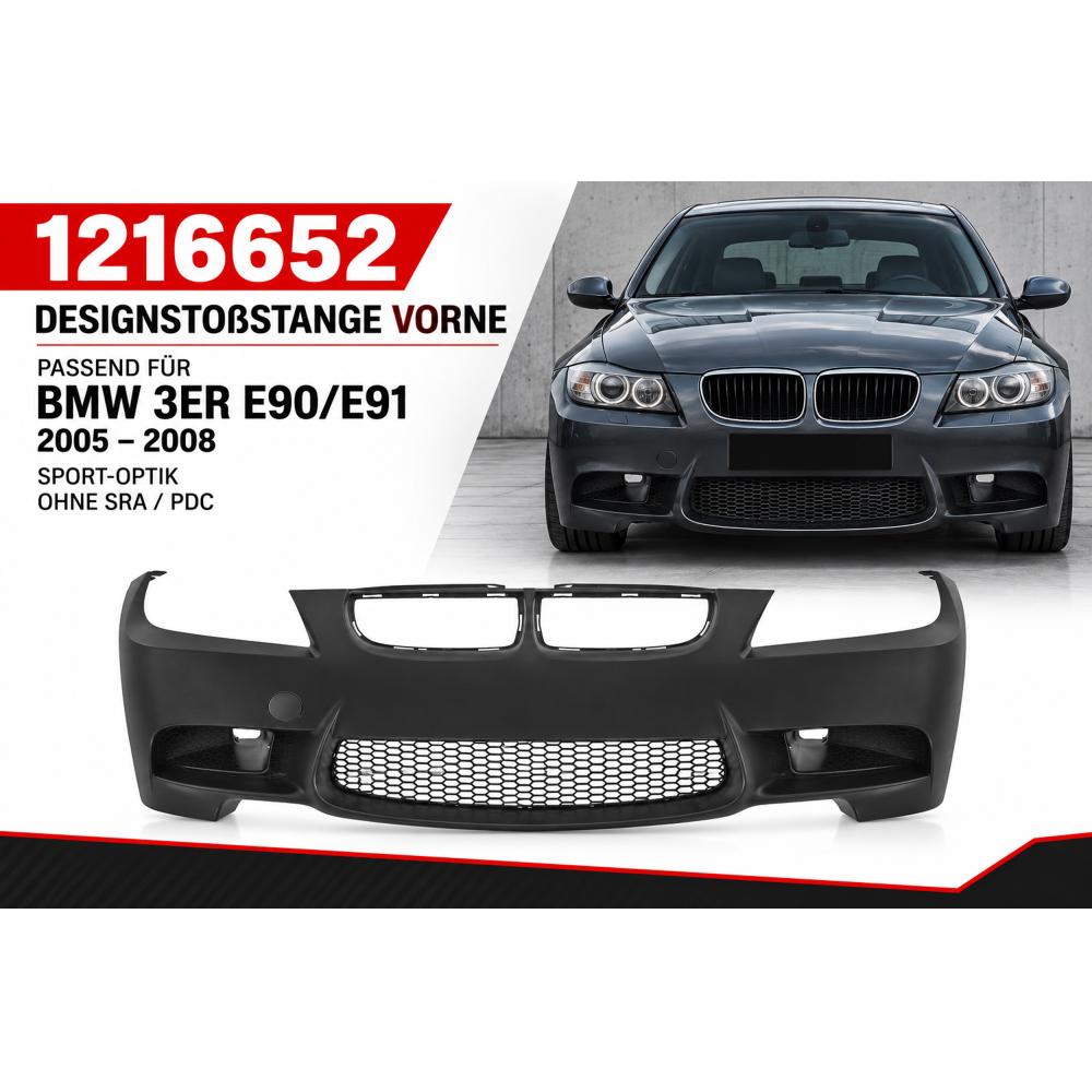 Pare-chocs avant — BMW Série 3 (E90/91) Berline/Touring/Coupé (2005-2008) — vue 2
