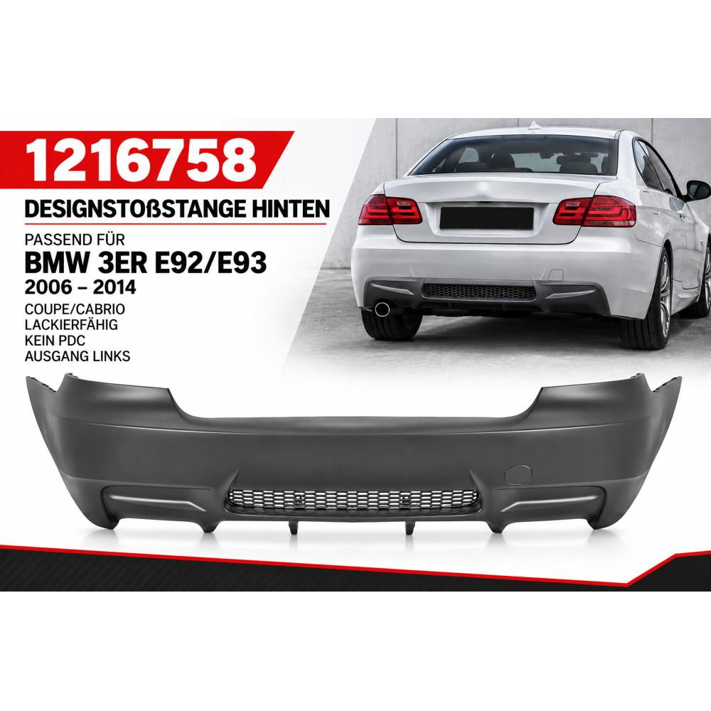 Pare-chocs arrière — BMW Série 3 E92/93 Coupé/Cabrio (2006-2010) — vue 2
