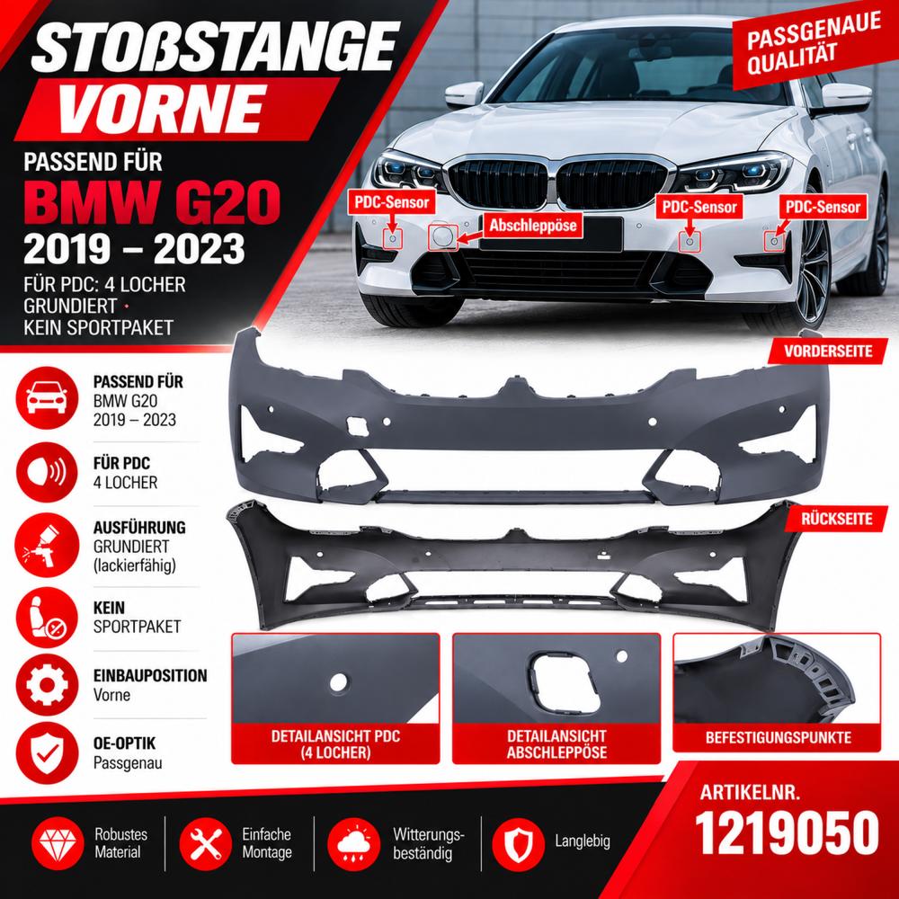 Pare-chocs avant — BMW Série 3 Berline/Touring (G20/21) (2019-…) — vue 5
