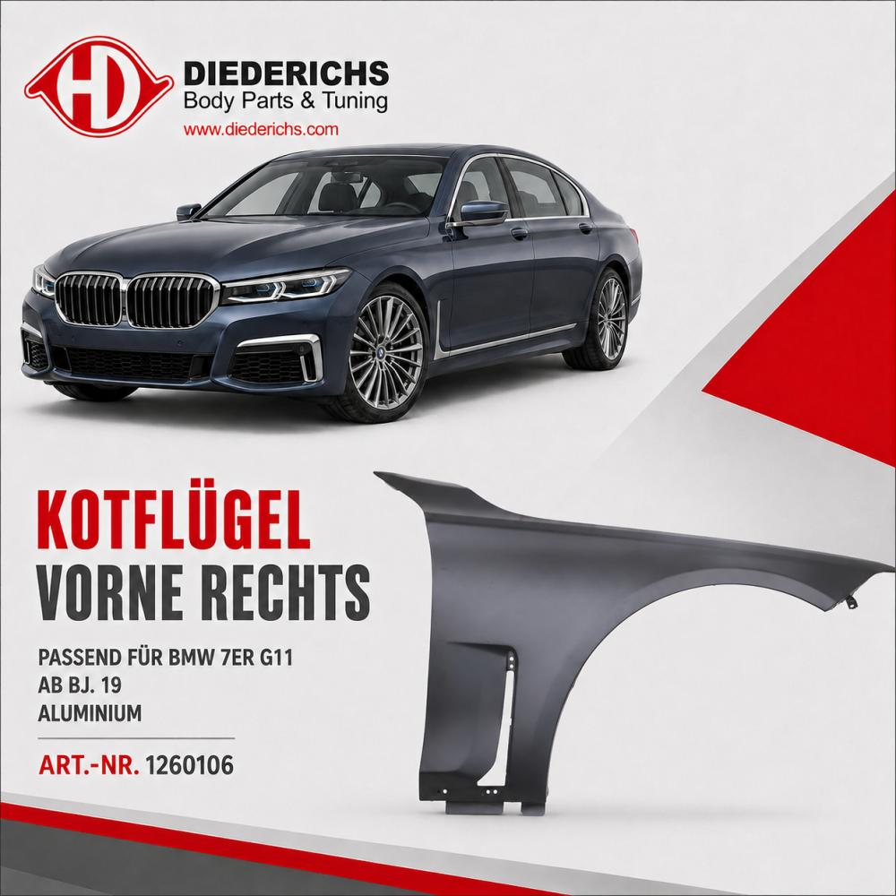 Aile avant droite — BMW Série 7 (G11/12) (2015-…) — vue 2