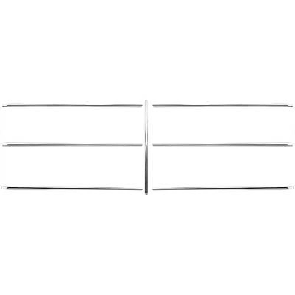 Jeu de baguettes et bandes protectrices, grille de radiateur — Mercedes-Benz 200-280E (W123) (1976-1984) — réf. 1611044