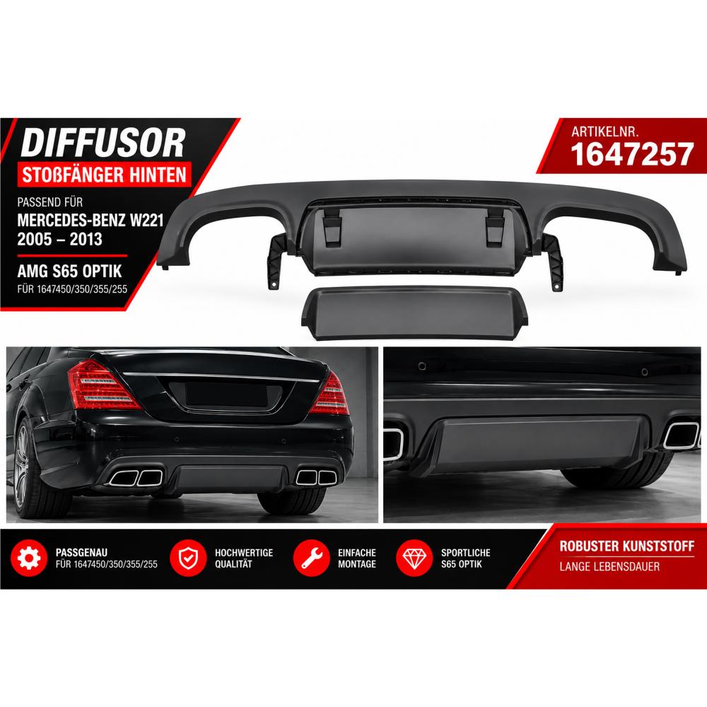 Enjoliveur, pare-chocs arrière — Mercedes-Benz S-Classe W221 (2005-2009) — vue 2