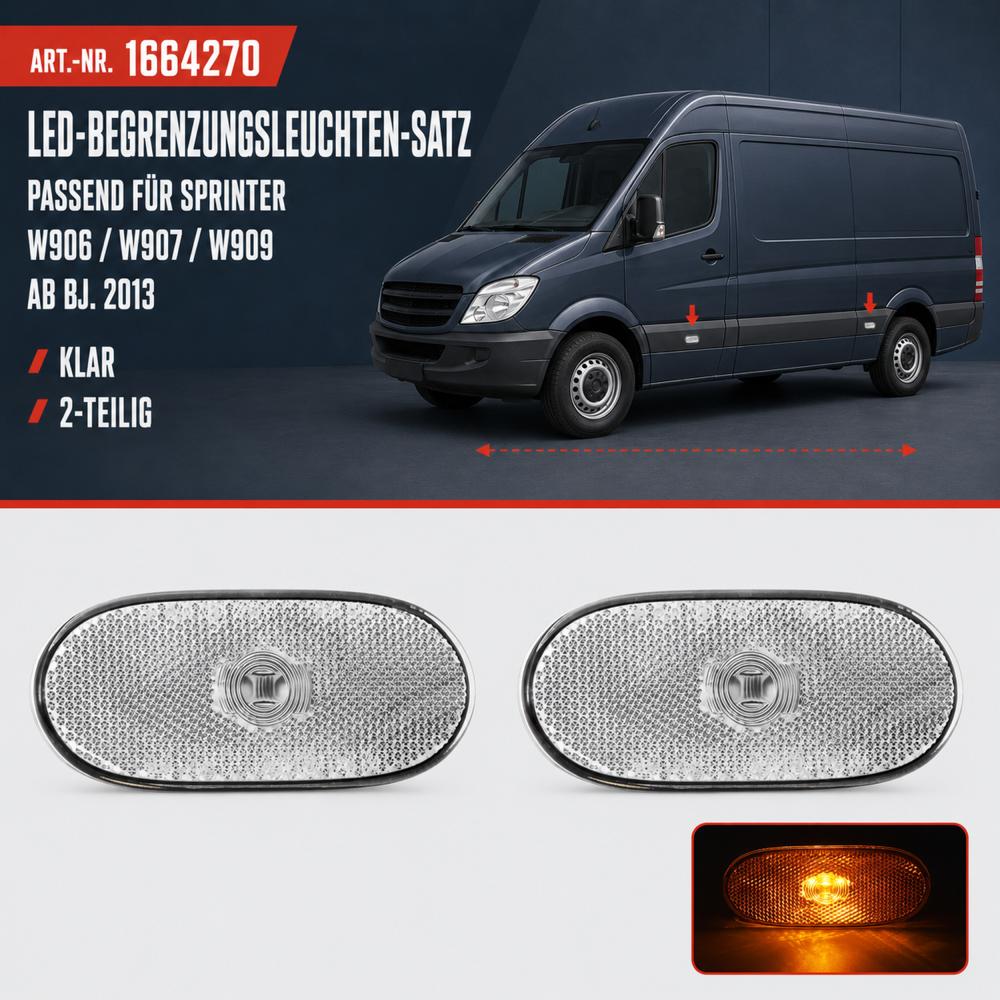 Réflecteur, feu de position/d'encombrement côté conducteur + passager av. — Mercedes-Benz Sprinter (1995-2018) — vue 2