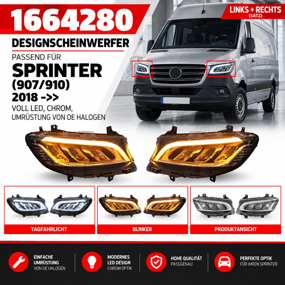 Kit de projecteurs principaux — Mercedes-Benz Sprinter (2018-2024) — vue 6