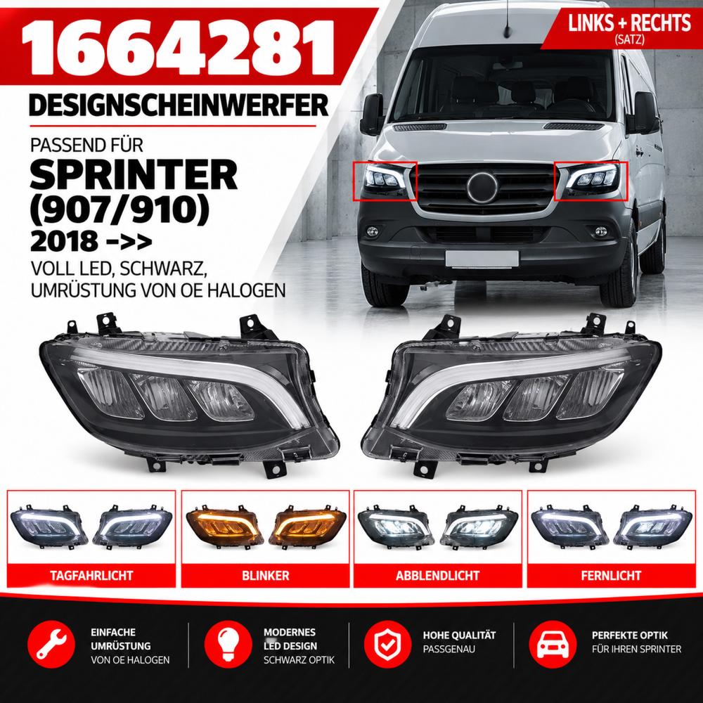 Kit de projecteurs principaux — Mercedes-Benz Sprinter (2018-2024) — vue 6