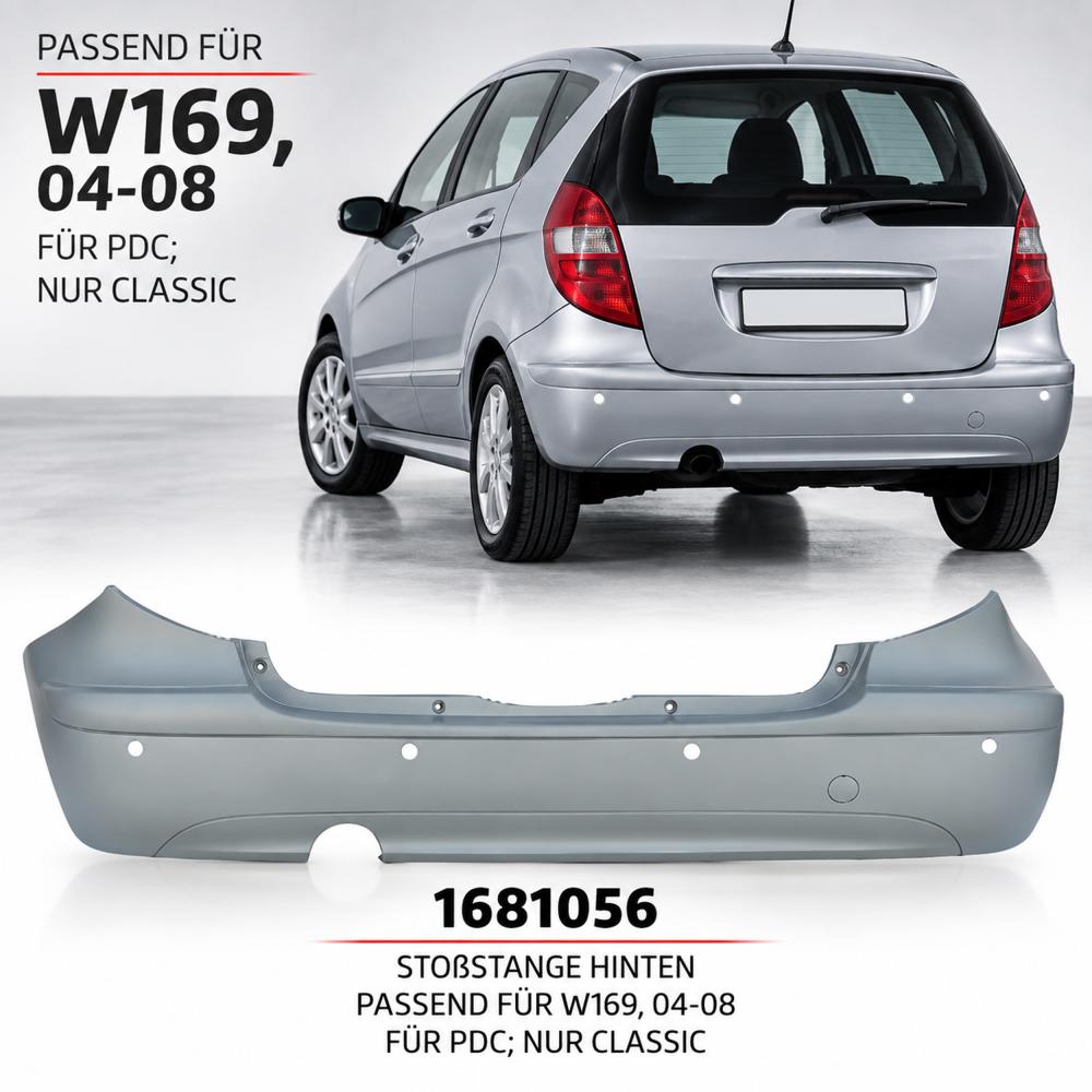 Pare-chocs arrière — Mercedes-Benz A-Classe W169 (2004-2008) — vue 2