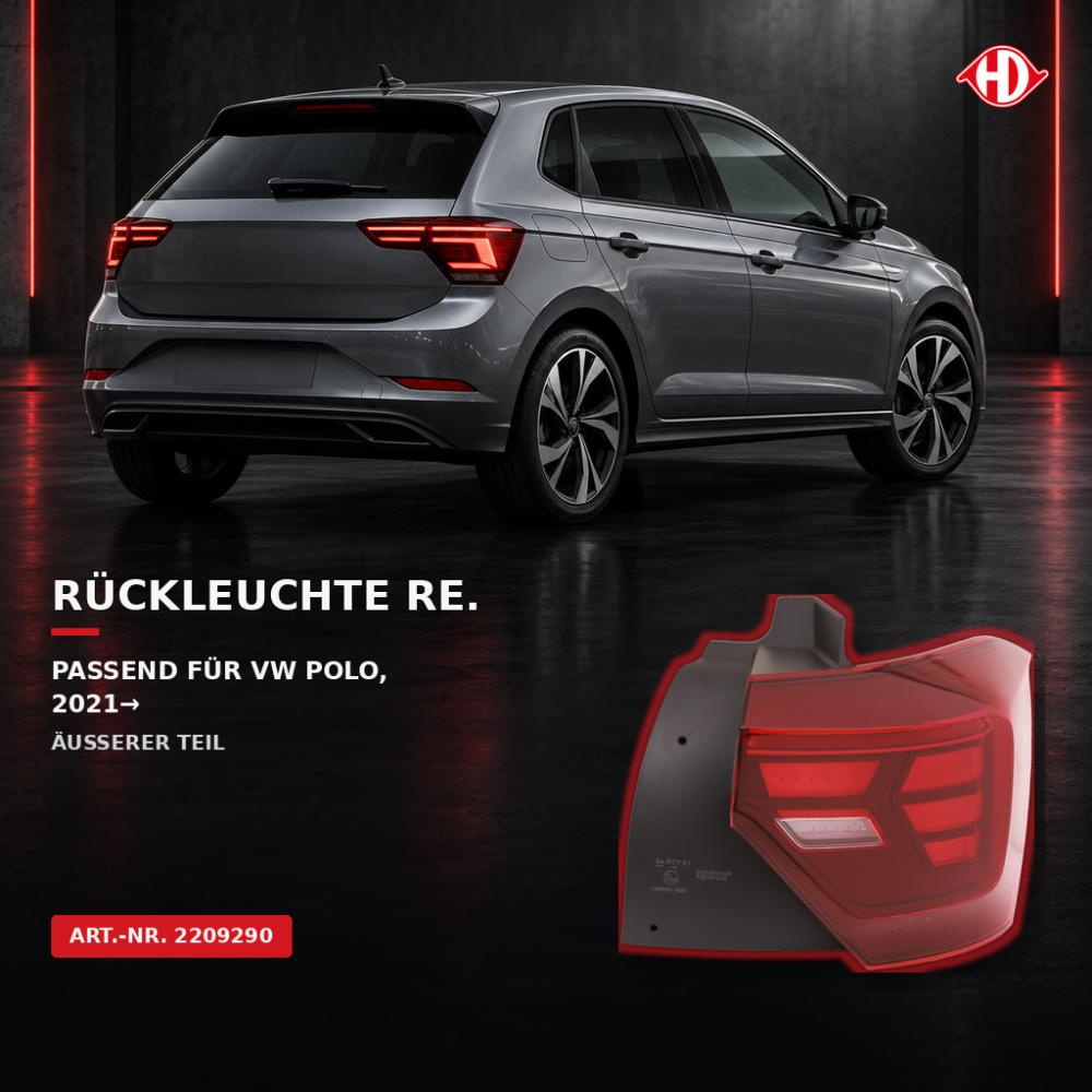 Feu arrière droite — Volkswagen Polo 3/5 portes (2021-…) — vue 2