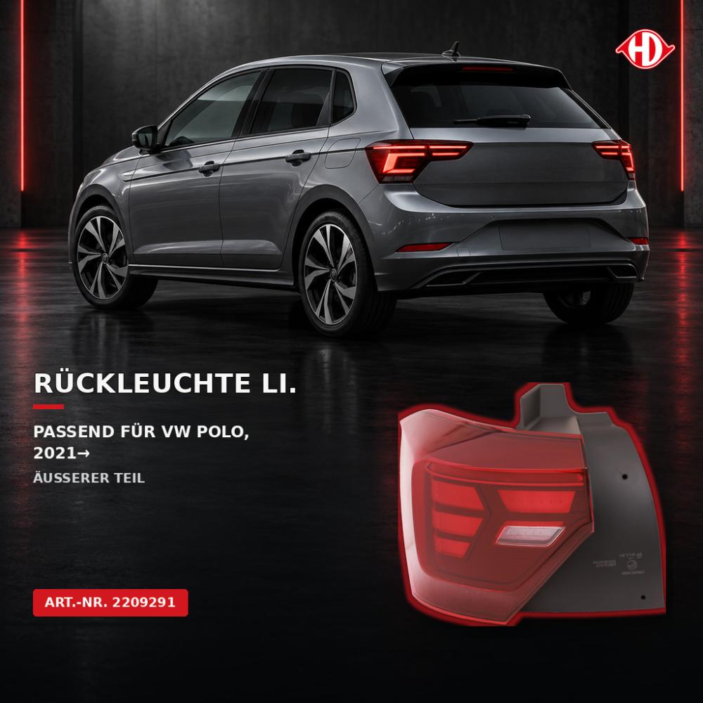 Feu arrière gauche — Volkswagen Polo 3/5 portes (2021-…) — vue 2