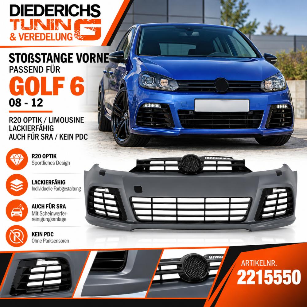 Pare-chocs avant — Volkswagen Golf VI Berline (2008-2012) — vue 2