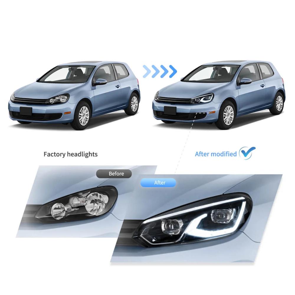 Kit de projecteurs principaux — Volkswagen Golf VI Berline (2008-2012) — vue 2