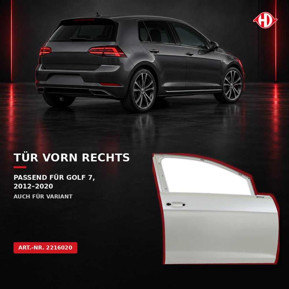 Porte, Carrosserie avant droite — Volkswagen Golf VII Berline/Variant (2012-2017) — vue 3