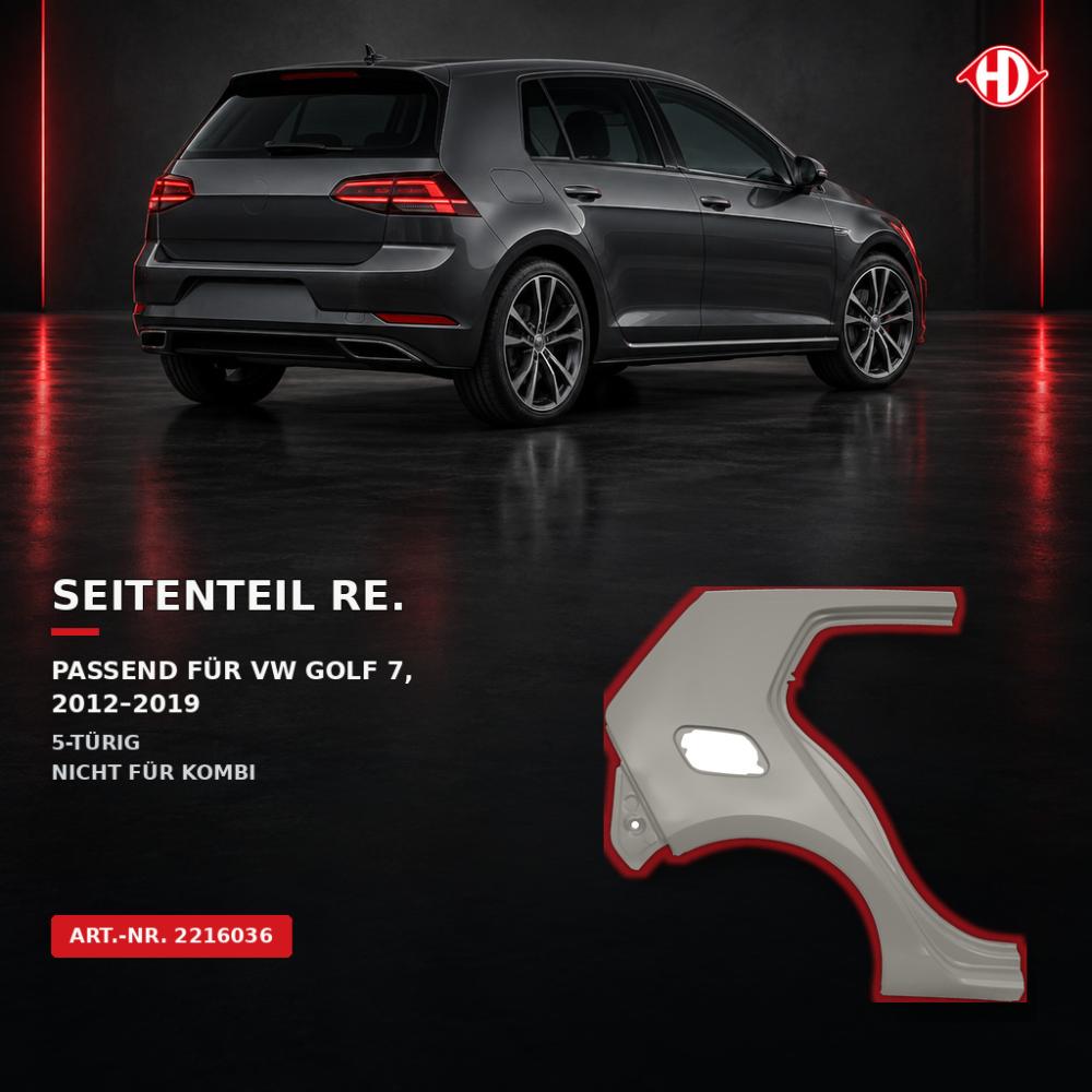 Panneau latéral arrière droite — Volkswagen Golf VII Berline/Variant (2012-2017) — vue 3