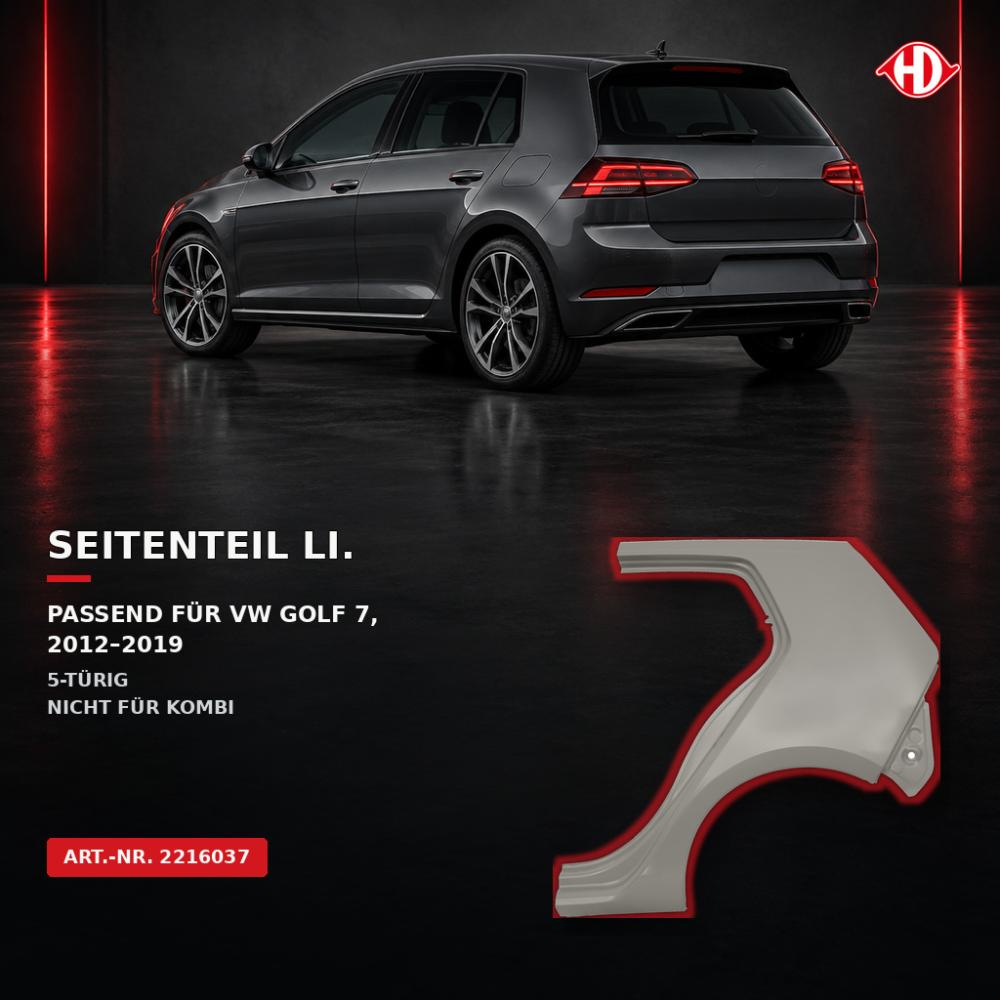 Panneau latéral arrière gauche — Volkswagen Golf VII Berline/Variant (2012-2017) — vue 3
