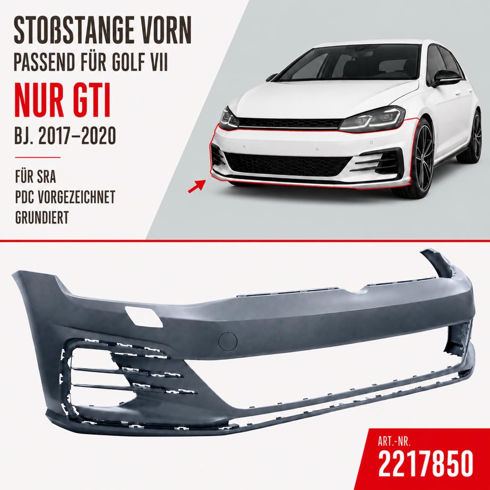 Pare-chocs avant — Volkswagen Golf VII Berline/Variant (2017-2020) — vue 2