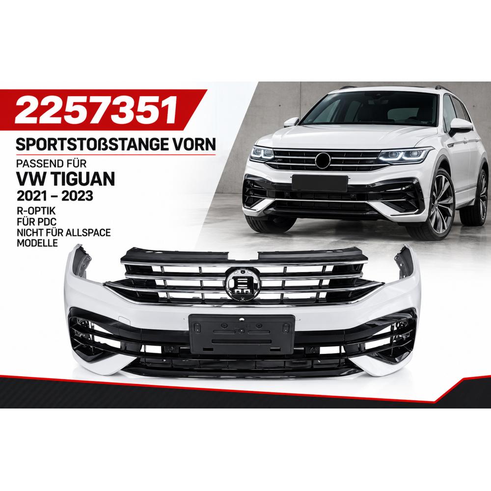 Pare-chocs avant — Volkswagen Tiguan (2020-…) — vue 2