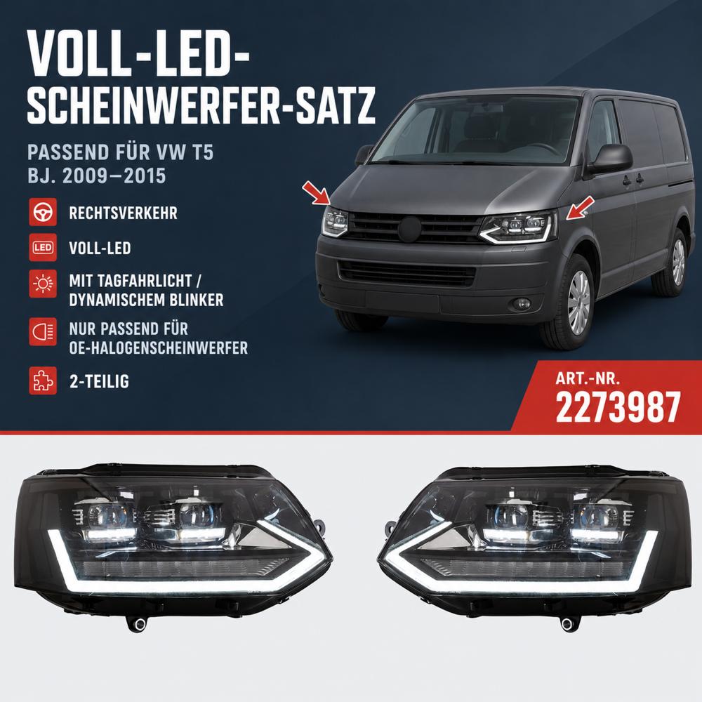 Kit de projecteurs principaux — Volkswagen T5 Multivan/Caravelle (2010-2015) — vue 2
