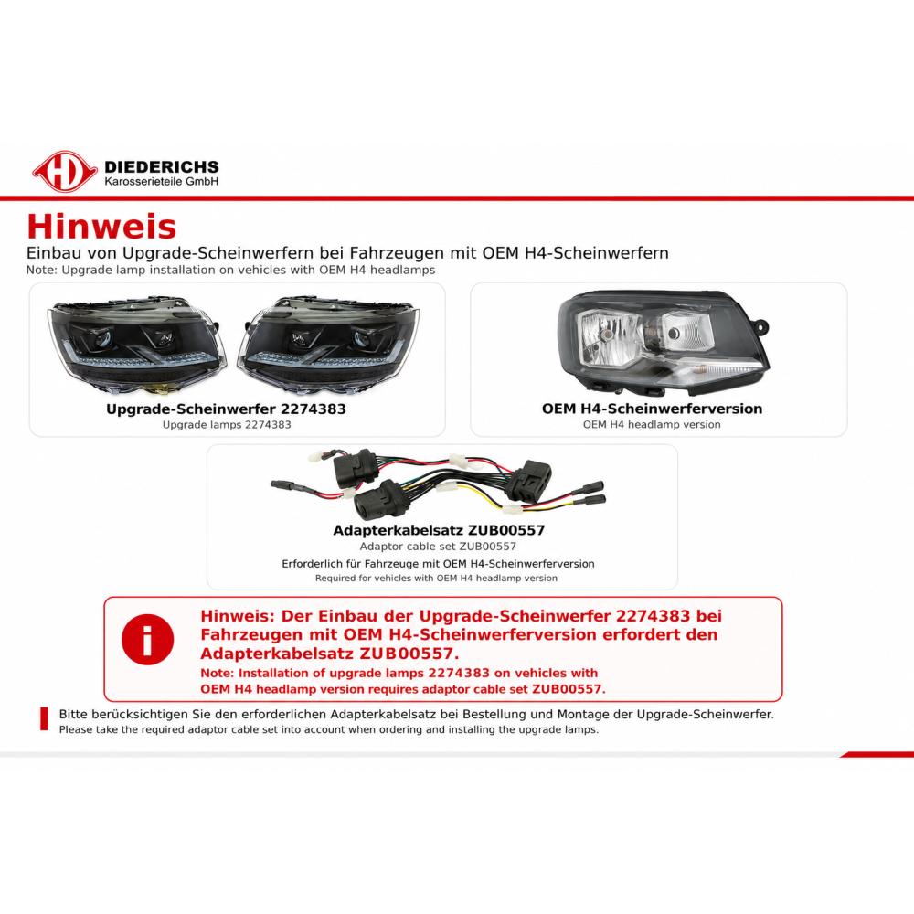 Kit de projecteurs principaux — Volkswagen T6 Multivan/Caravelle (2015-2019) — vue 2