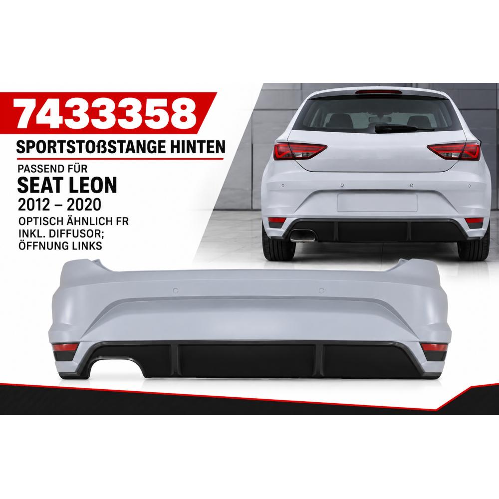 Pare-chocs arrière — Seat Toledo/Leon/Altea (2012-2020) — vue 2