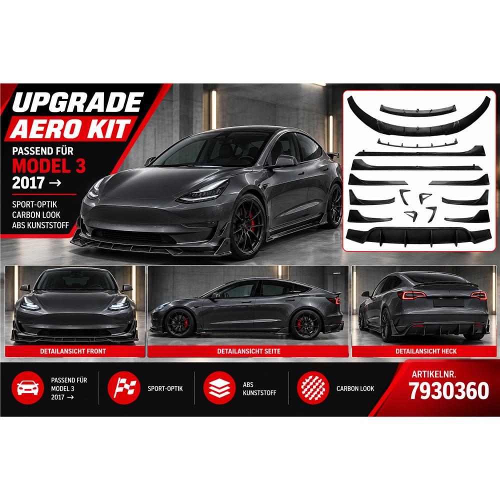 Spoiler avant — Tesla Model 3 (2017-…) — vue 2