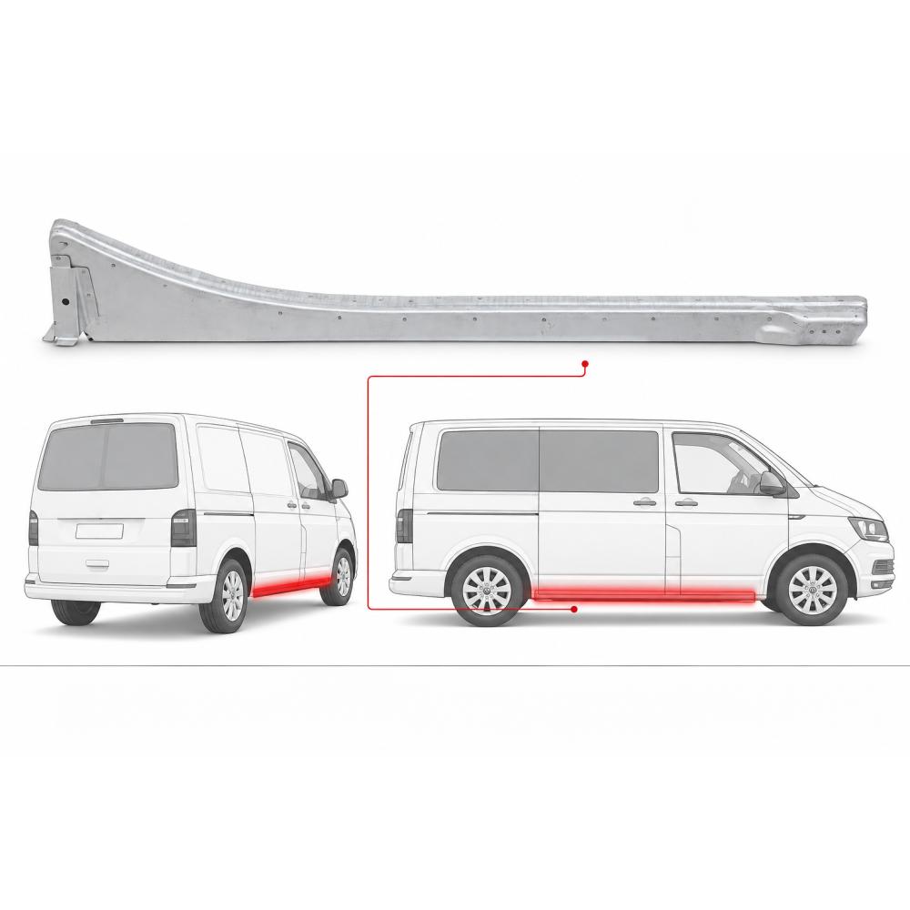 Guidage à galets, porte coulissante droite — Volkswagen T5 Multivan/Caravelle (2003-2009) — vue 2