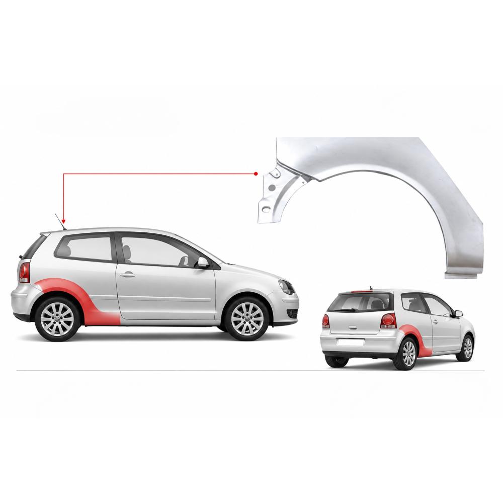 Panneau latéral droite — Volkswagen Polo (2001-2005) — vue 2