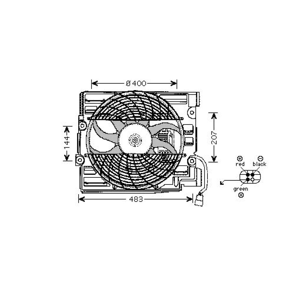 Ventilateur, condenseur de climatisation avant — BMW Série 5 (E39) (2000-2003) (+1)