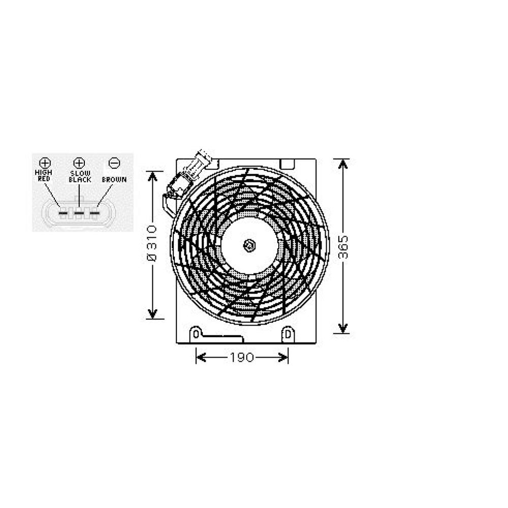 Ventilateur, condenseur de climatisation devant le radiateur — Opel Astra G (1997-2004) (+1)