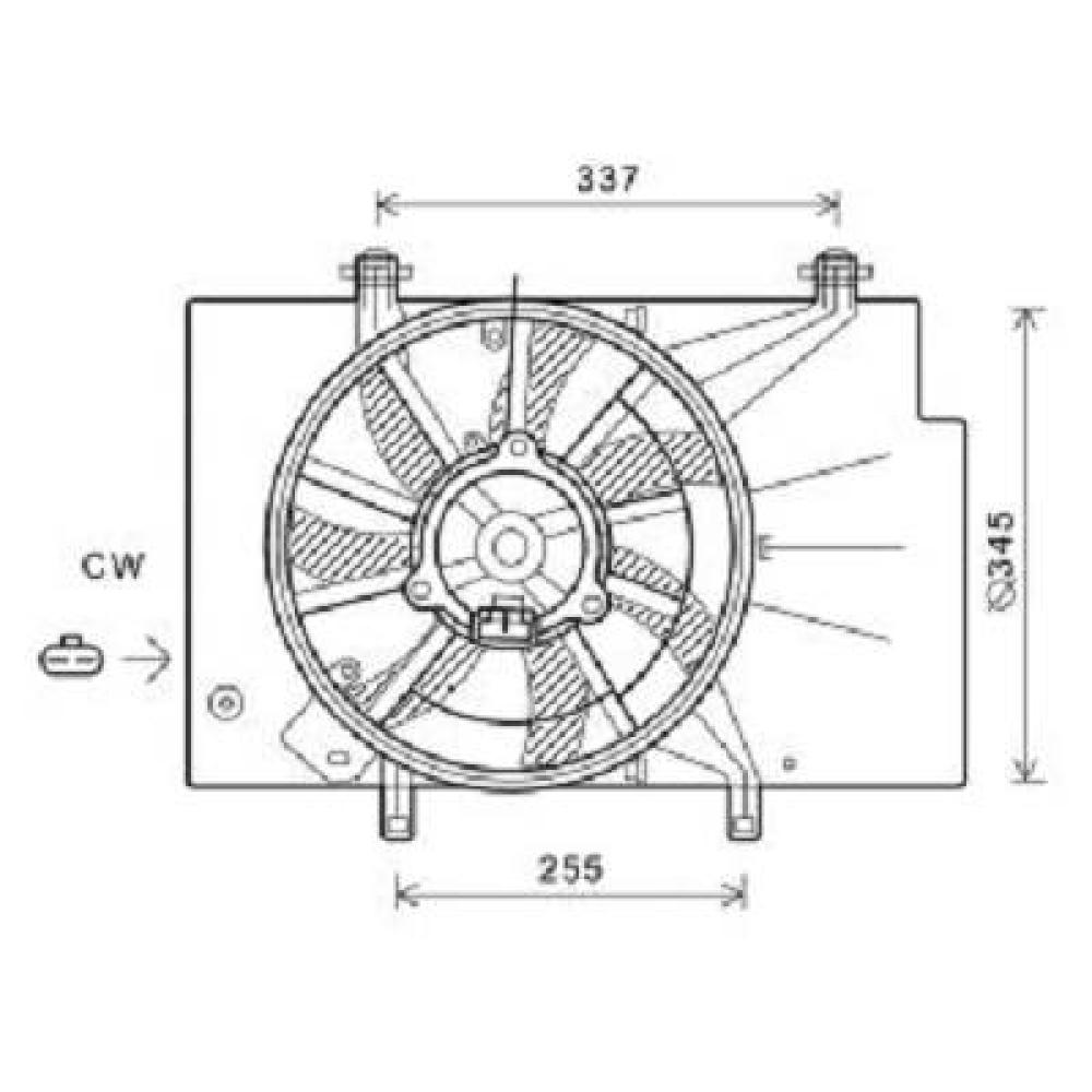 Ventilateur, refroidissement du moteur — Ford Fiesta (2008-2012)