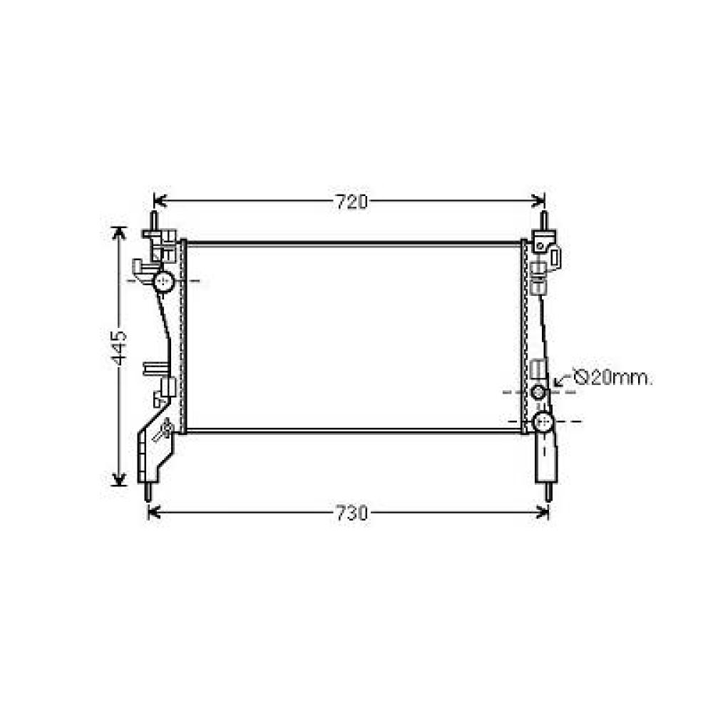 Radiateur, refroidissement du moteur — Fiat Fiorino / Qubo (2007-2016)