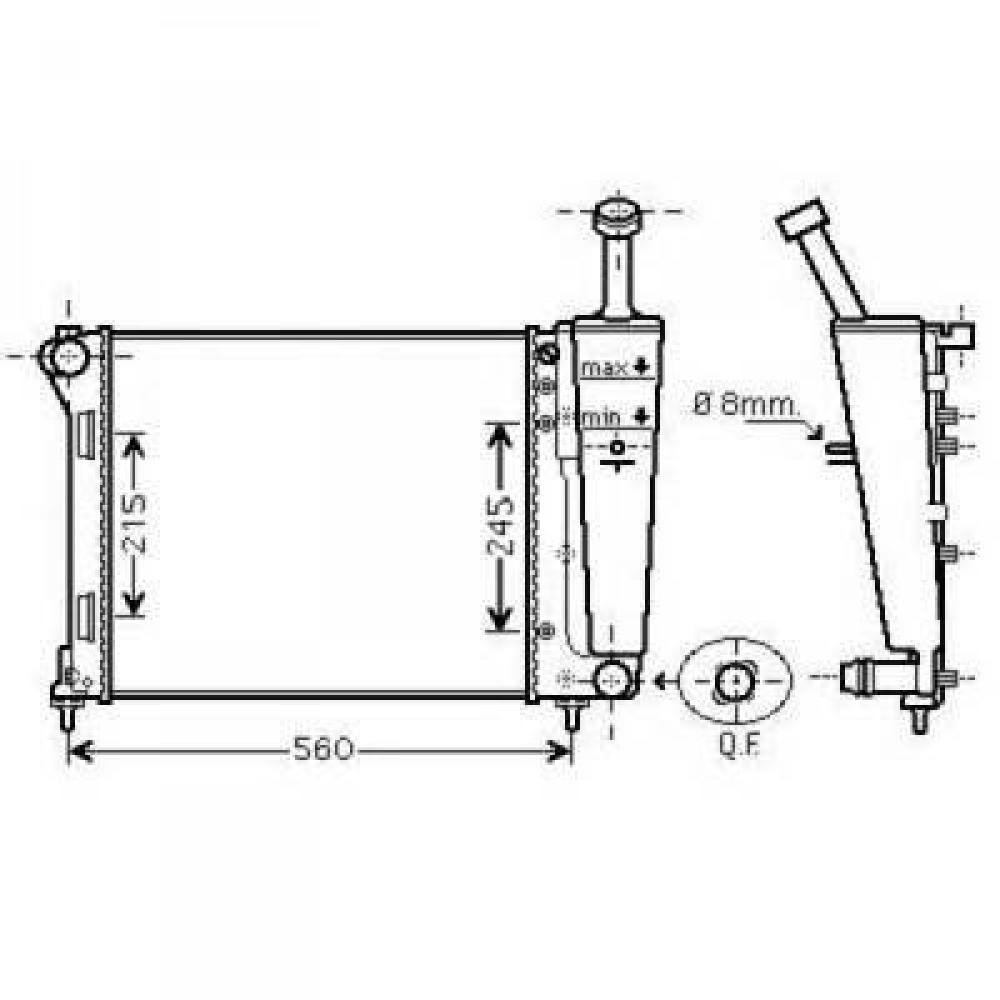 Radiateur, refroidissement du moteur — Fiat Panda (2012-…)