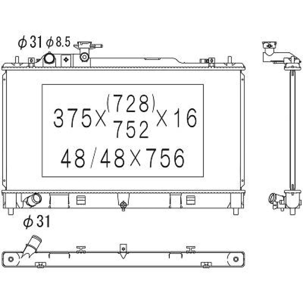 Radiateur, refroidissement du moteur — Mazda 6 Berline/Break (2007-2012)
