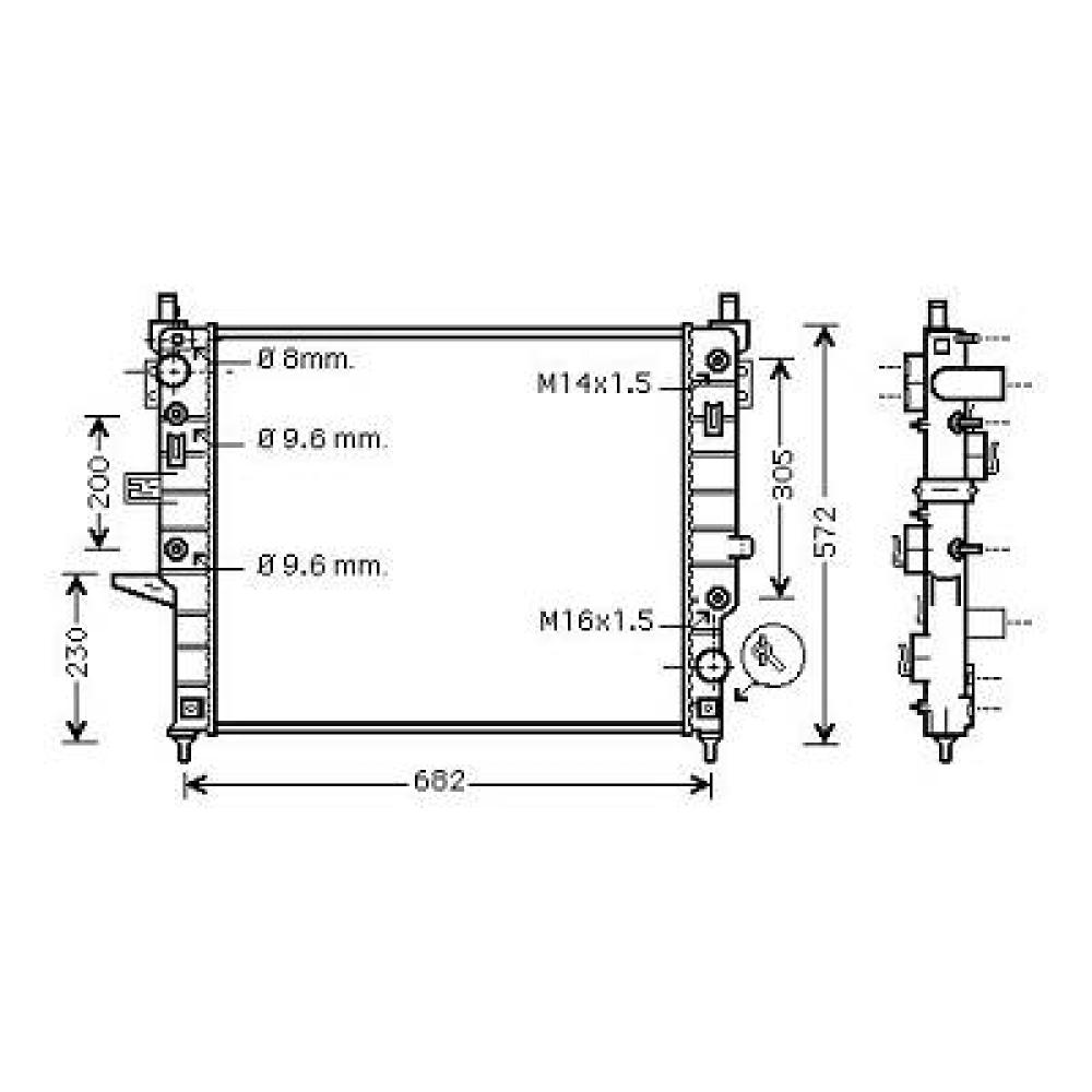 Radiateur, refroidissement du moteur — Mercedes-Benz M-Classe W163 (2001-2005) (+1)