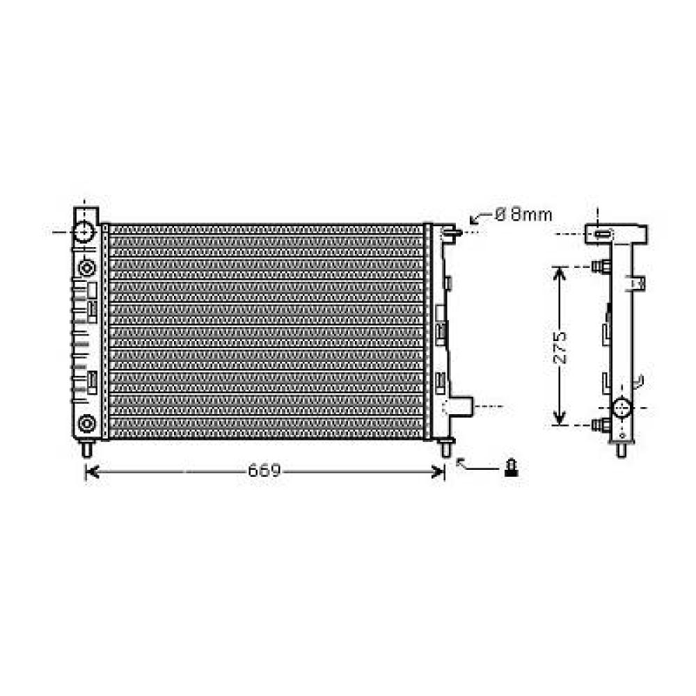 Radiateur, refroidissement du moteur — Mercedes-Benz A-Classe W168 (2001-2004) (+2)
