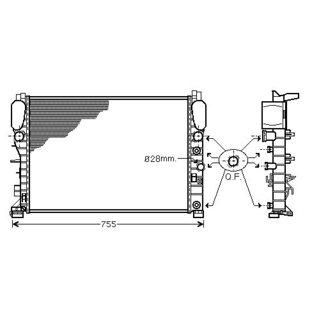 Radiateur, refroidissement du moteur — Mercedes-Benz E-Classe E220-500 W211 (2002-2006)
