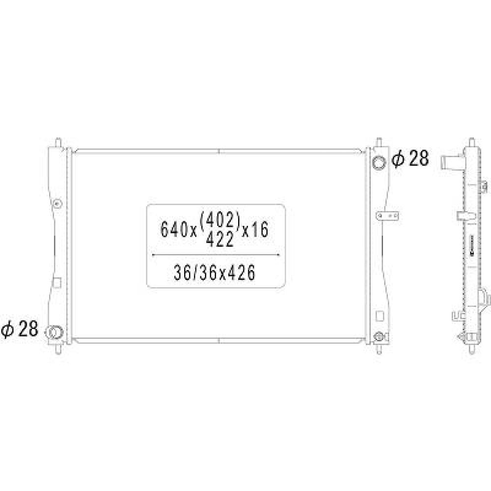 Radiateur, refroidissement du moteur — Mitsubishi Colt 3/5 portes (2004-2008)