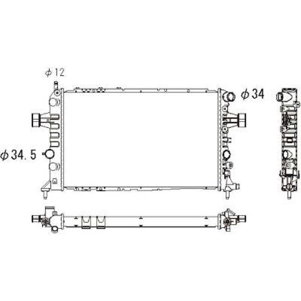 Radiateur, refroidissement du moteur — Opel Astra G (1997-2004) (+1)