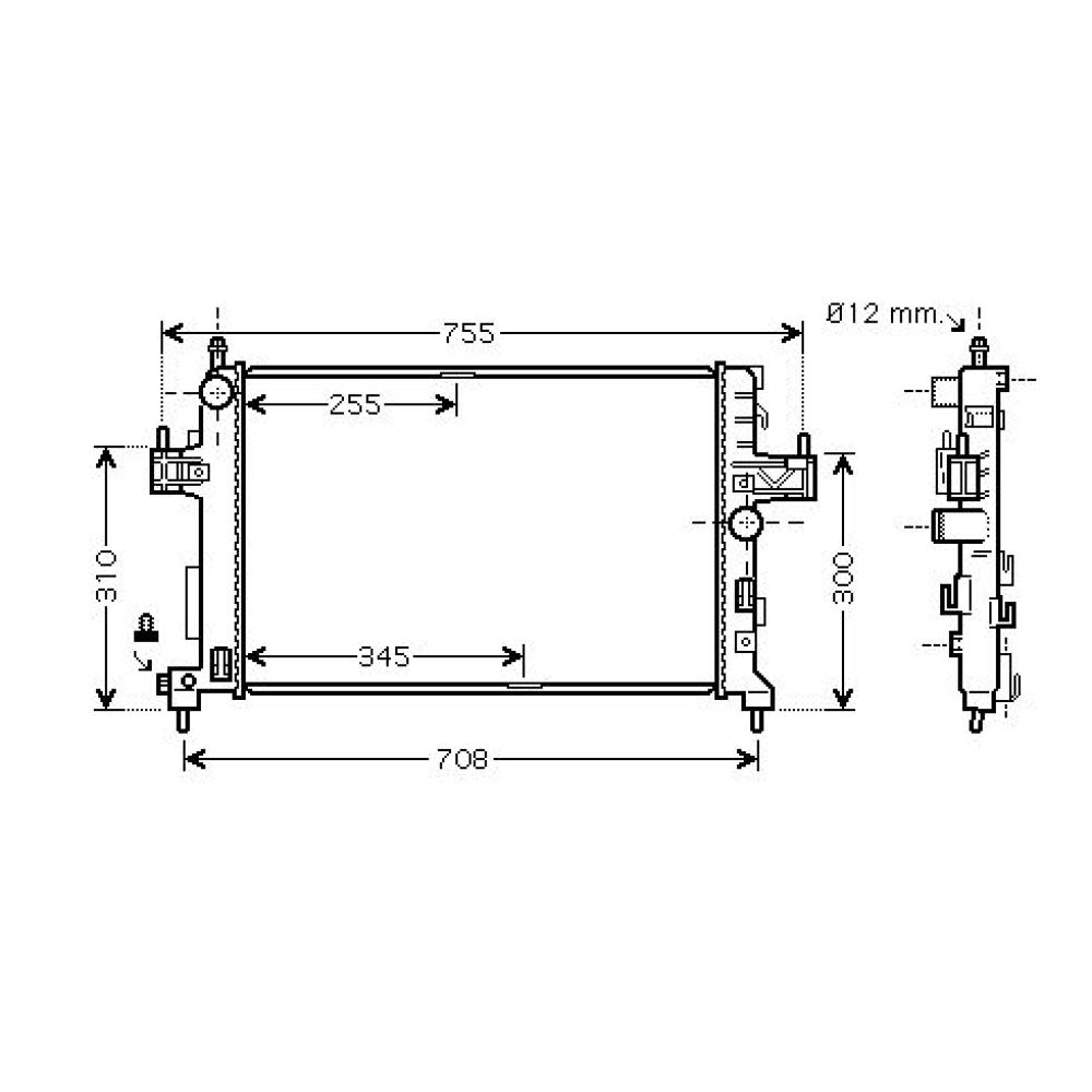 Radiateur, refroidissement du moteur — Opel Corsa C (2000-2003) (+2)