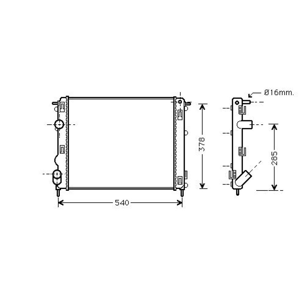 Radiateur, refroidissement du moteur — Renault Clio (2001-2005) (+3)