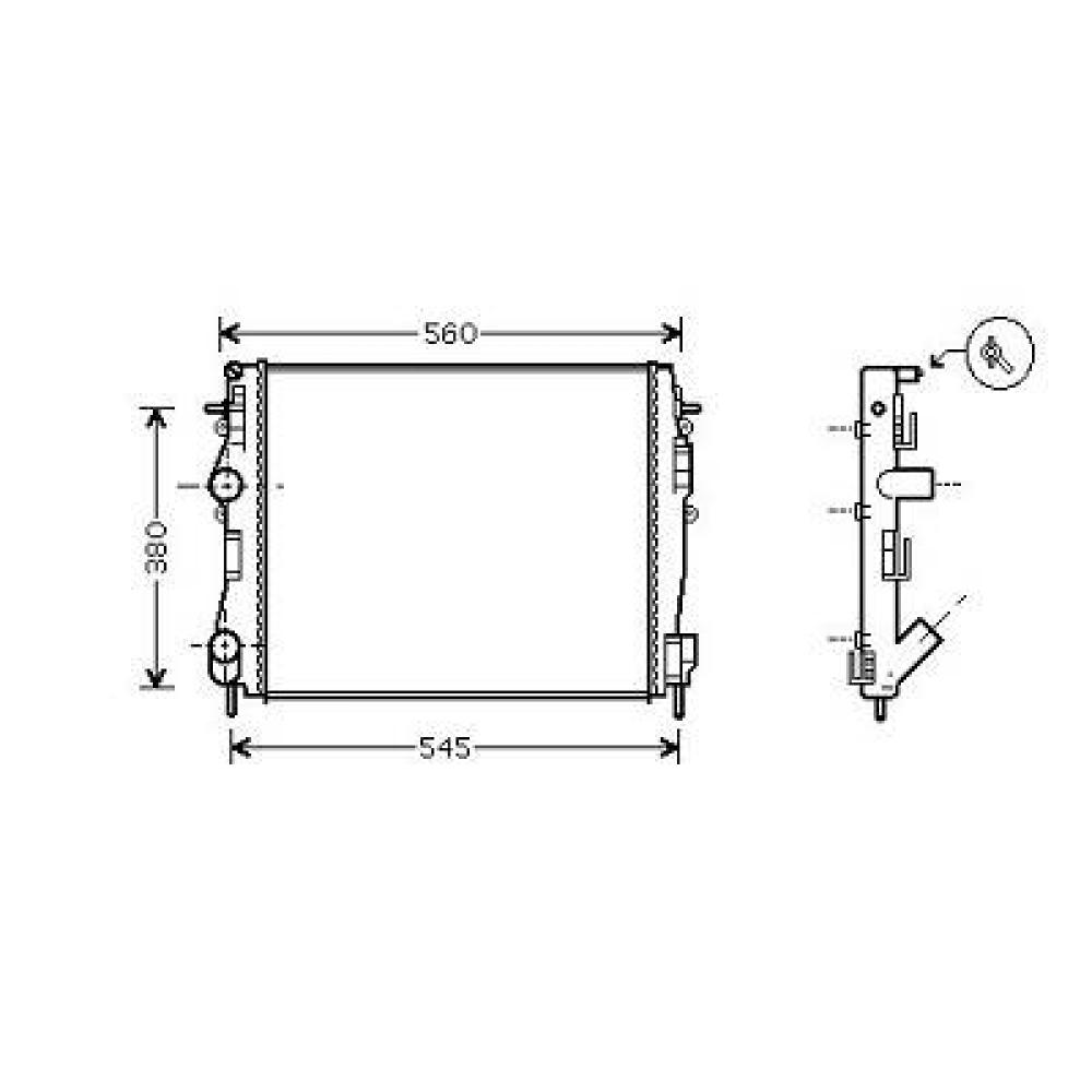 Radiateur, refroidissement du moteur — Renault Kangoo (1998-2003)