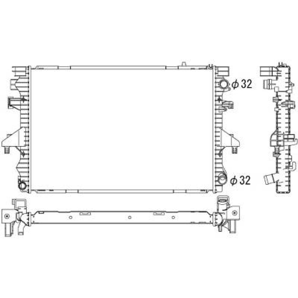Radiateur, refroidissement du moteur — Volkswagen T5 Multivan/Caravelle (2003-2009) (+1)