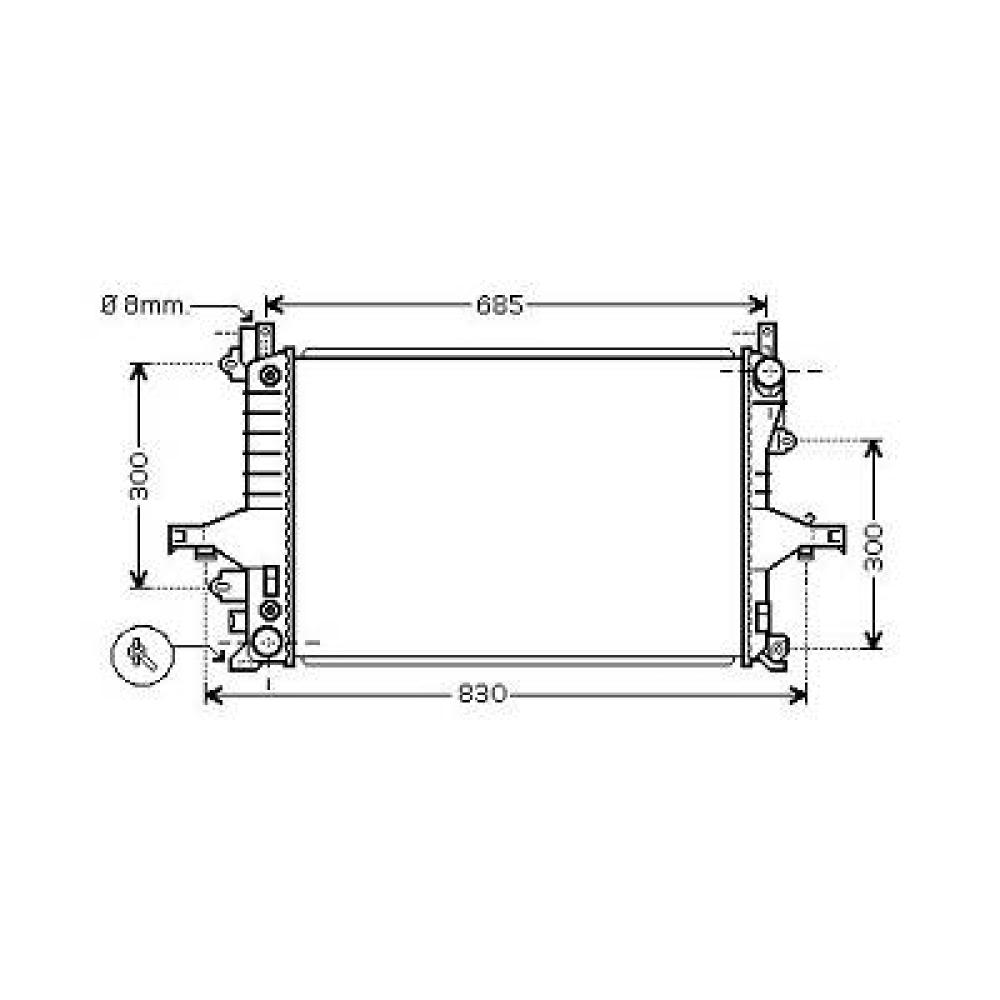 Radiateur, refroidissement du moteur — Volvo S80 (TypT) (1998-2006) (+1)