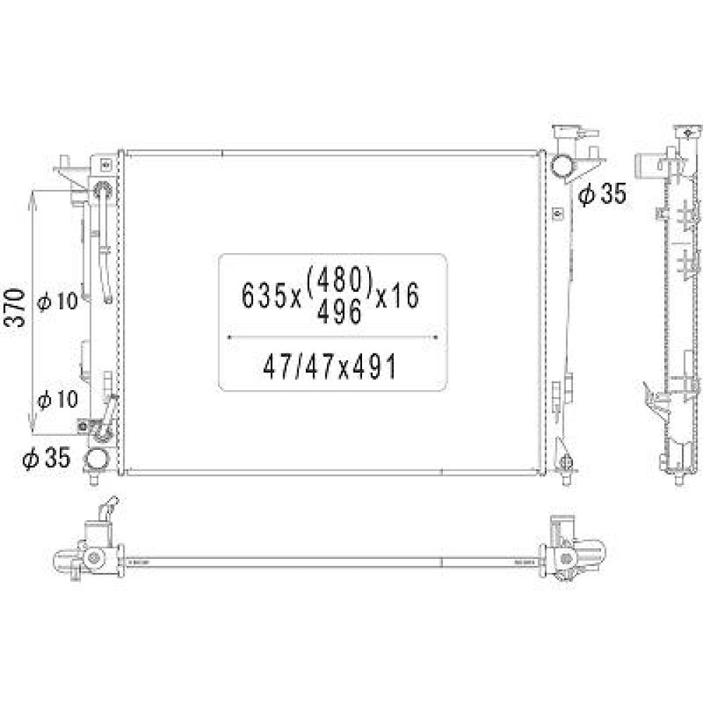 Radiateur, refroidissement du moteur — Hyundai IX 35 10-13 + (2013-…) (+1)